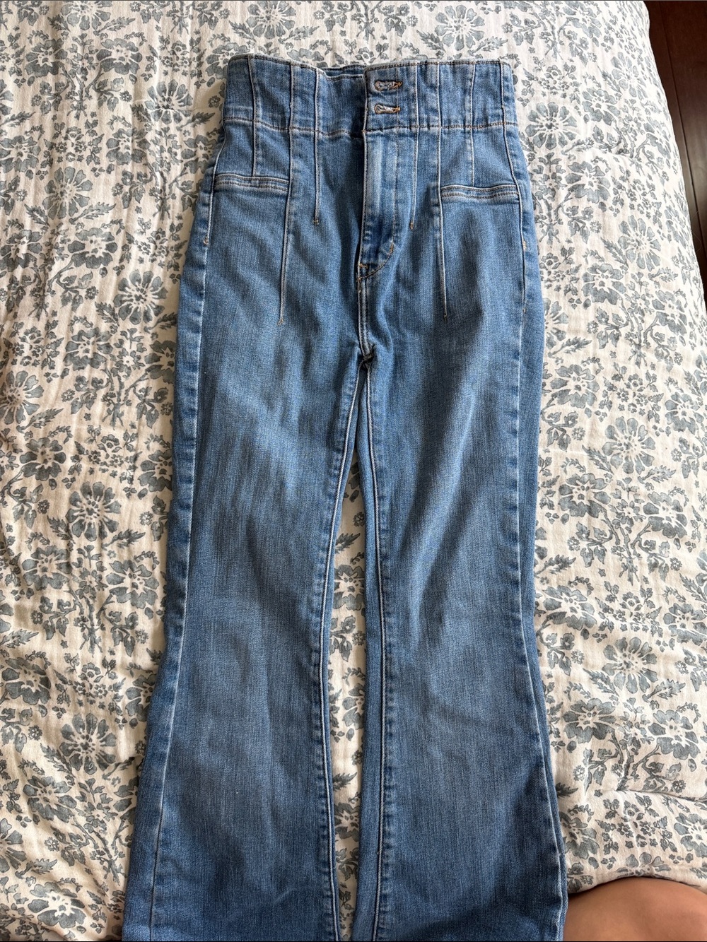 Free People High-Waist Light Blue Flare Jeans